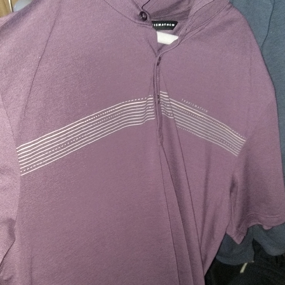 Travis Mathew Purple and White Polo Shirt
